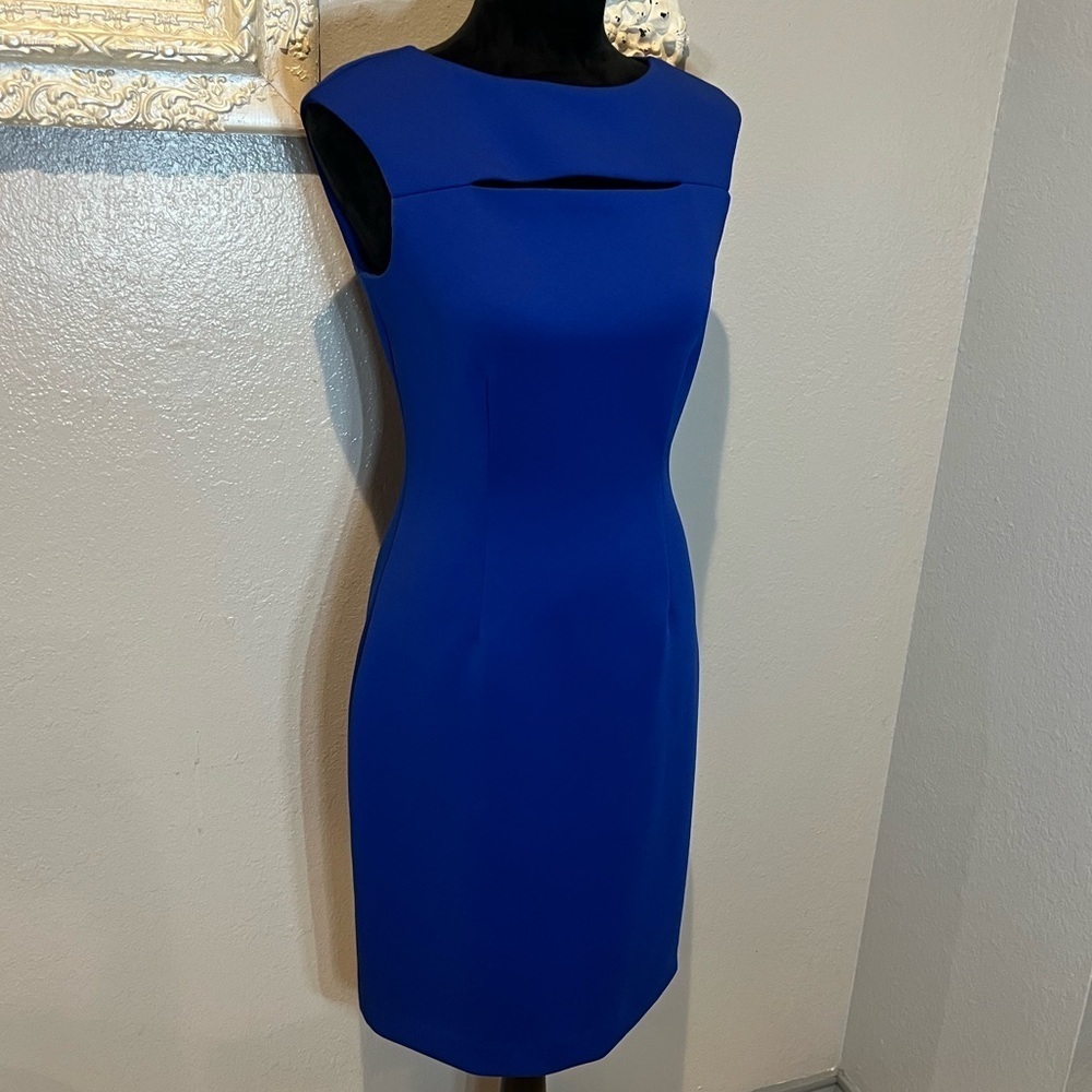 Calvin Klein Blue Sleeveless Shift Dress - Picture 6 of 12